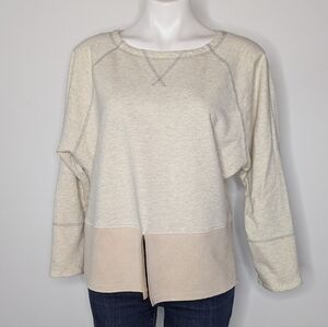 MurMur Cream Tan Slit Cotton Sweatshirt L
